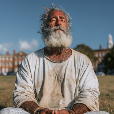 Літні люди практикують йогу на природі, демонструючи гнучкість та здоров'я